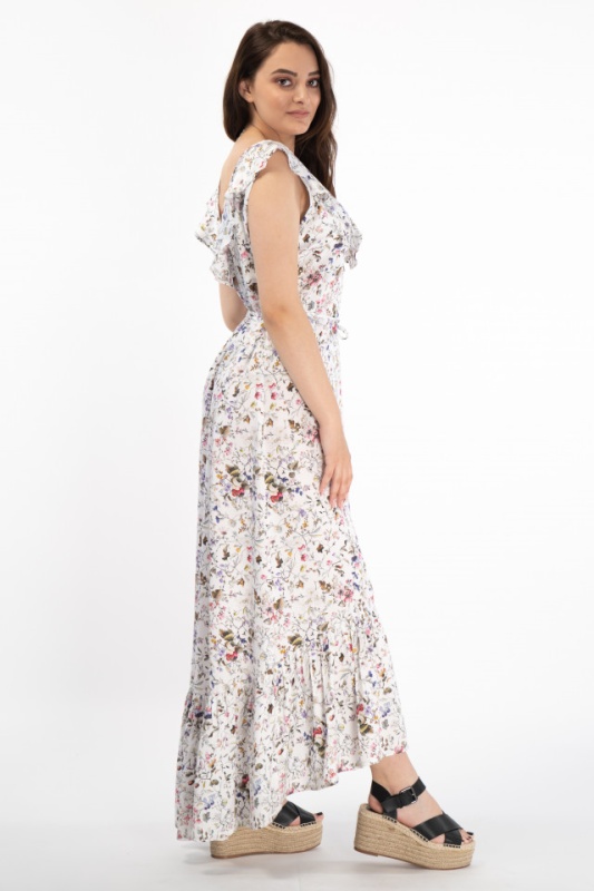 Martinez by Timeout - Rochie cu imprimeu floral si decolteu in V