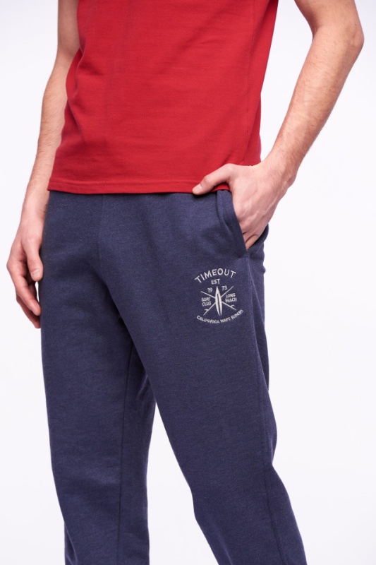 Timeout - Pantaloni de trening cu logo si snur ajustabil in talie