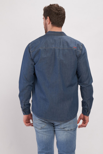 Lee Cooper - Camasa barbat din denim cu buzunare aplicate si logo