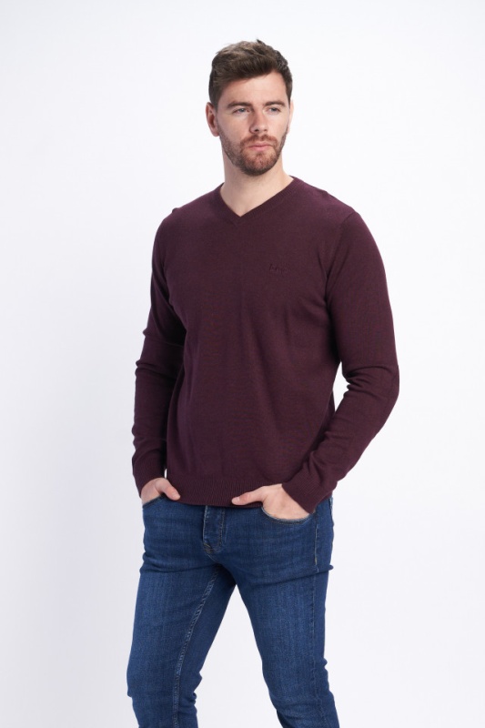 Lee Cooper - Pulover barbat din bumbac cu anchior si logo brodat