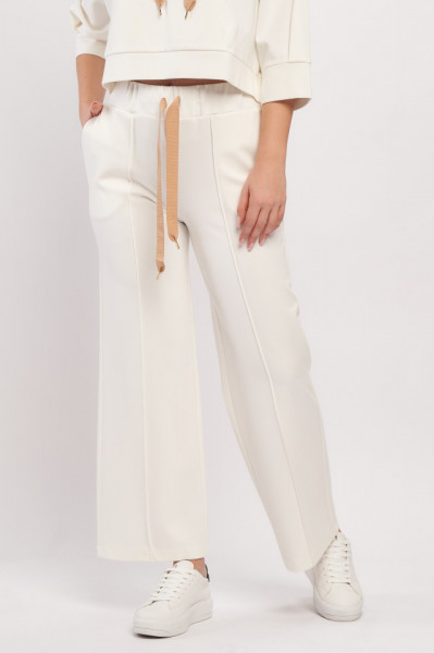 Montecristo - Pantaloni de dama sport wide leg cu snur si buzunare