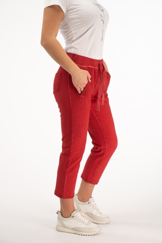 Timeout - Pantaloni trening aspect prespalat acid cu lungime 3/4