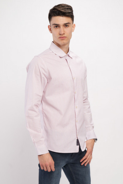 Lee Cooper - Camasa barbat slim cu maneca lunga si model cu logo aplicat