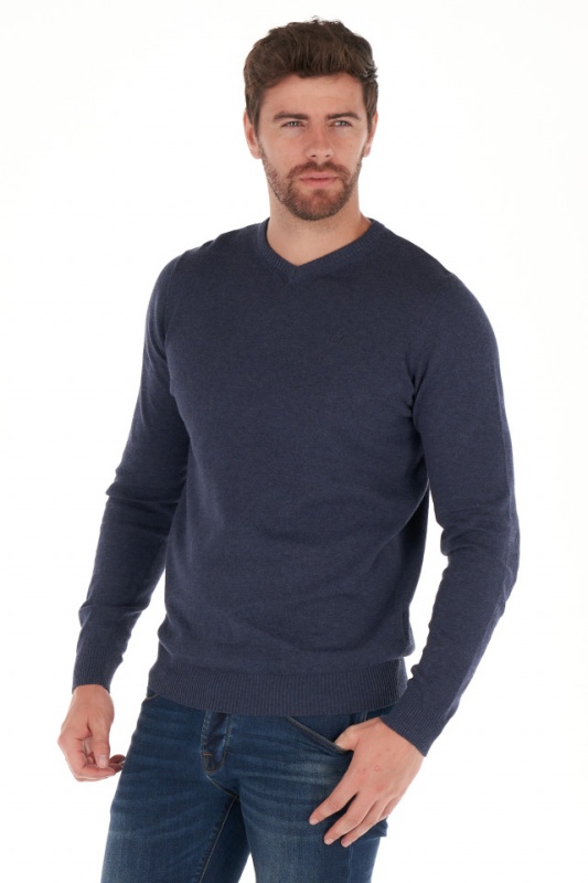 Lee Cooper - Pulover barbat de culoare uniforma si logo brodat