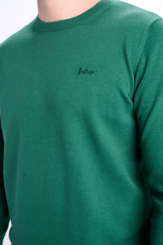 Lee Cooper - Pulover barbat din bumbac cu logo brodat