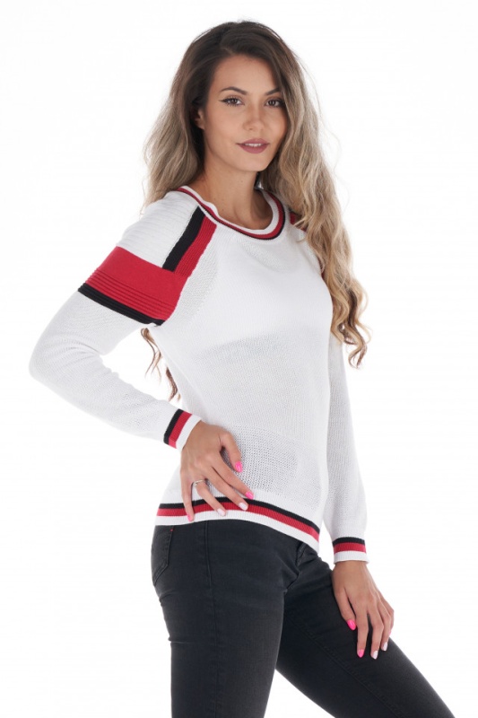 Lee Cooper - Pulover dama din bumbac cu detalii contrastante