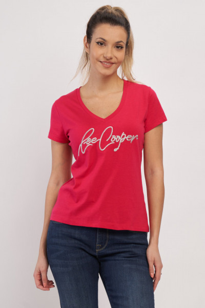 Lee Cooper - Tricou dama cu logo brodat