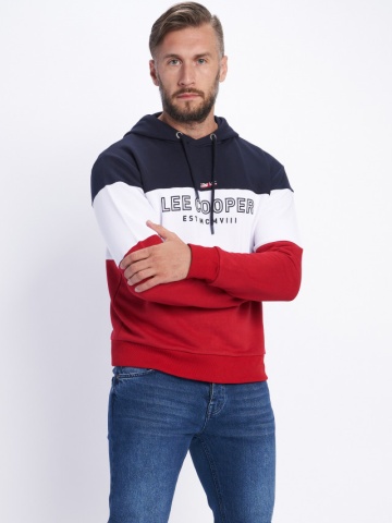 Lee Cooper - Hanorac barbat cu gluga si logo