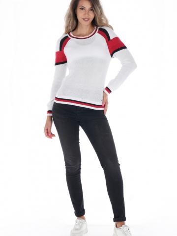 Lee Cooper - Pulover dama din bumbac cu detalii contrastante