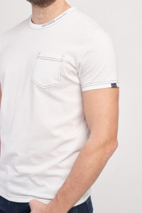 Lee Cooper - Tricou barbat cu maneca scurta de culoare uniforma cu buzunar si logo