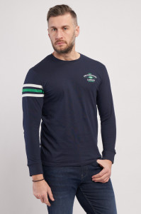 Lee Cooper - Tricou cu maneca lunga barbat din bumbac cu model si logo