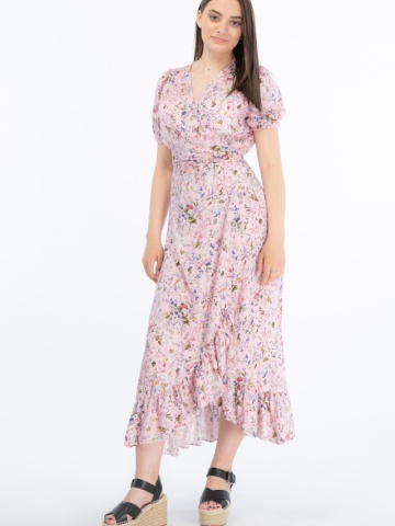 Martinez by Timeout - Rochie petrecuta cu snur in talie si imprimeu floral