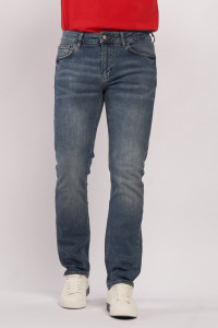 Kenvelo - Blugi de barbat straight cu aspect usor prespalat