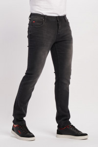 Lee Cooper - Blugi barbati slim de culoare inchisa cu aspect usor prespalat