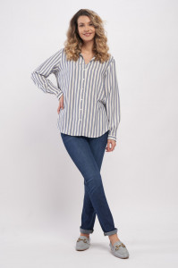 Lee Cooper - Camasa dama cu maneca lunga si model in dungi