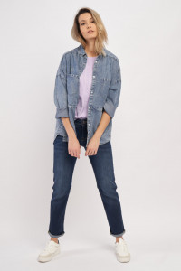 Lee Cooper - Camasa dama din denim cu cordon in talie pentru ajustare