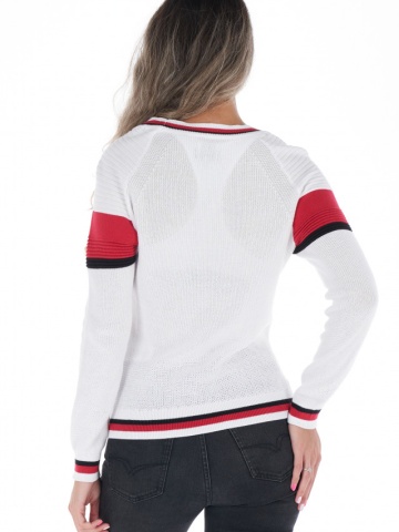 Lee Cooper - Pulover dama din bumbac cu detalii contrastante