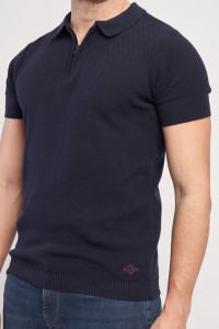 Lee Cooper - Pulover maneca scurta barbat cu guler si fermoar