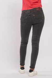 Timeout - Blugi skinny de dama cu talie joasa si aspect decolorat