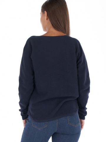 KVL - Pulover dama din bumbac cu material texturat