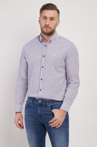 Lee Cooper - Camasa maneca lunga barbat in carouri cu nasturi la guler