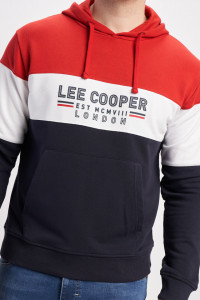 Lee Cooper - Hanorac barbat cu gluga, in trei culori contrastante
