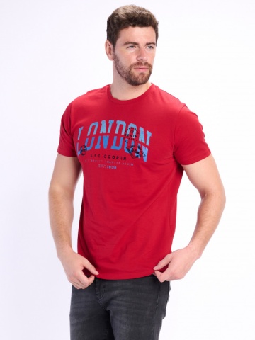 Lee Cooper - Tricou barbat din bumbac cu imprimeu si logo