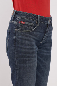 Lee Cooper - Blugi dama boyfriend cu aspect decolorat si logo