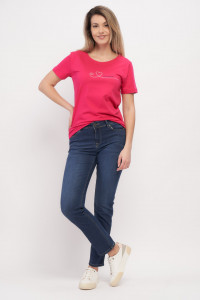 Lee Cooper - Blugi dama girlfriend cu aspect usor decolorat cu logo