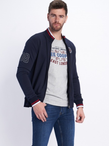 Lee Cooper - Hanorac barbat cu fermoar si logo