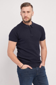 Lee Cooper - Pulover maneca scurta barbat cu guler si fermoar