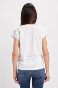 Lee Cooper - Tricou dama cu maneca scurta si logo imprimat