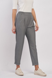 Montecristo - Pantaloni lungi dama cu model in dungi si buzunare oblice