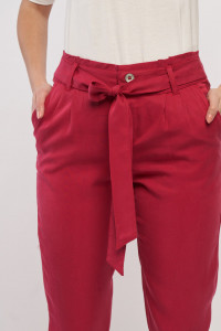 Timeout - Pantaloni lungi dama tip chino cu cordon in talie