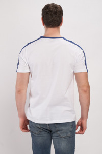 Kenvelo - Tricou de barbat din bumbac cu model si logo pe maneca