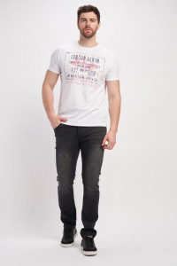 Lee Cooper - Blugi barbati slim de culoare inchisa cu aspect usor prespalat