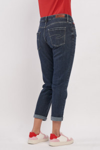 Lee Cooper - Blugi dama boyfriend cu aspect decolorat si logo