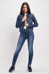 Lee Cooper - Jacheta dama din denim cu nasturi si buzunare