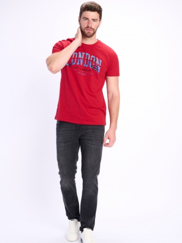Lee Cooper - Tricou barbat din bumbac cu imprimeu si logo