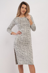 Montecristo - Rochie dama cu maneca lunga de lungime medie cu model