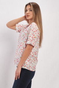 Timeout - Camasa dama cu maneca scurta si model floral