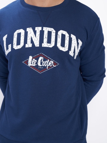 Lee Cooper - Hanorac barbat cu logo si maneca lunga