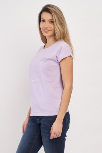 Lee Cooper - Tricou dama cu imprimeu tip mesaj si logo