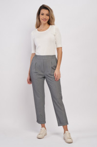 Montecristo - Pantaloni lungi dama cu model in dungi si buzunare oblice