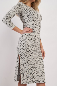 Montecristo - Rochie dama cu maneca lunga de lungime medie cu model