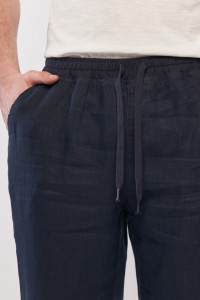 Timeout - Pantaloni lungi barbat din in cu snur pentru ajustare