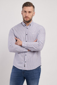 Lee Cooper - Camasa maneca lunga barbat in carouri cu nasturi la guler