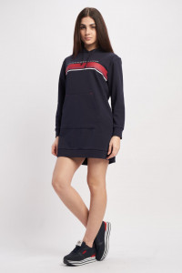 Lee Cooper - Hanorac dama tip rochie cu gluga si snur pentru ajustare