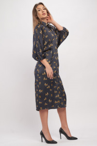 Montecristo - Rochie dama tip camasa cu maneca lunga si imprimeu