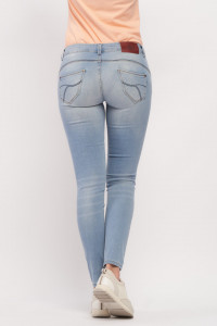 Timeout - Blugi de dama skinny de culoare deschisa cu talie joasa
